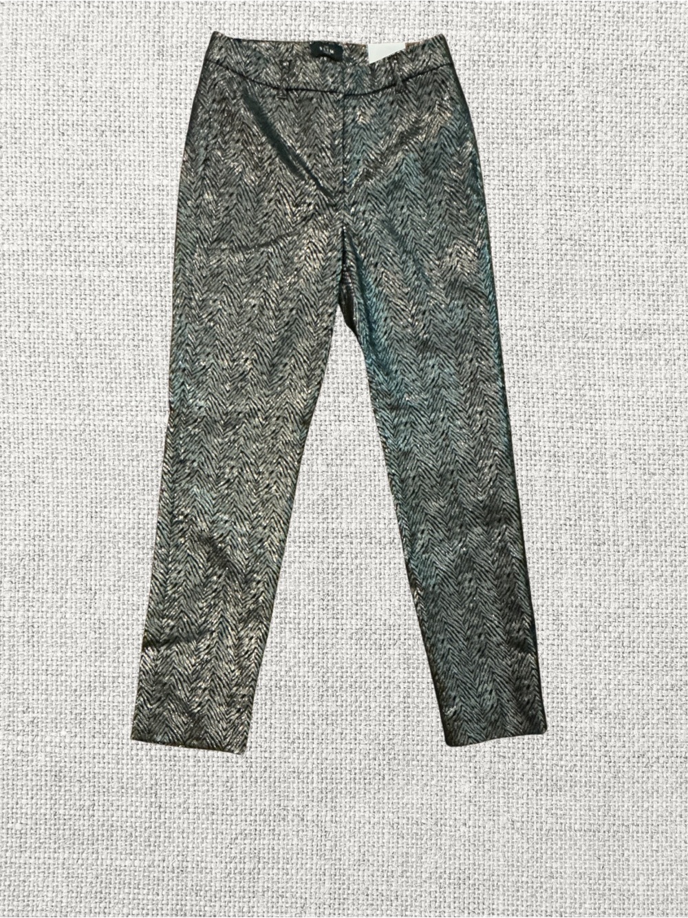 White House Black Market Silver and Black Zebra-Print Slim Pants